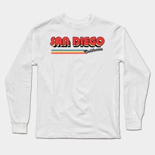 San Diego // Retro Typography Design Long Sleeve T-Shirt